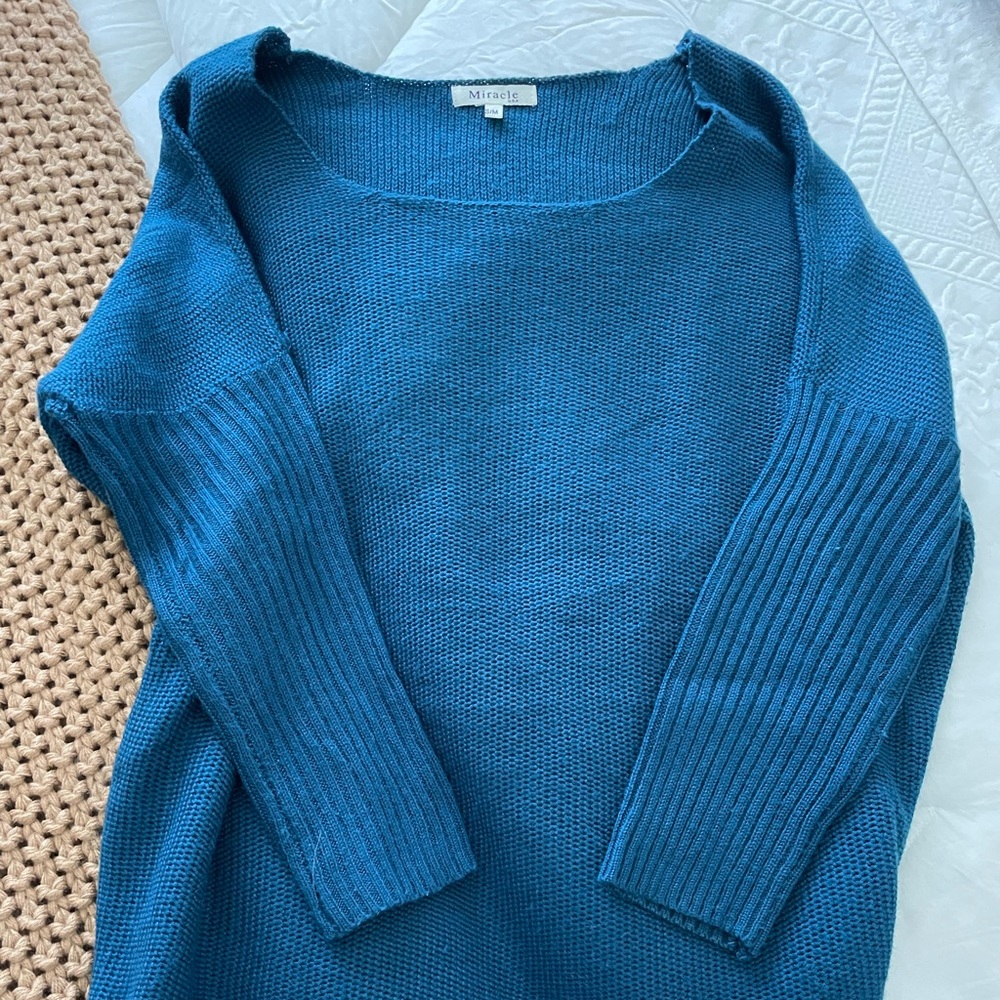 Boutique Miracle Blue Oversized Sweater | Small / Medium